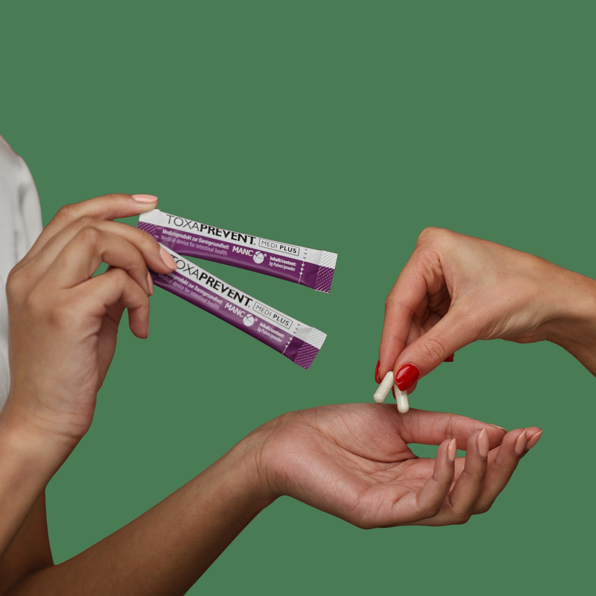 Zeolite powder and capsules. What's difference between toxaprevent sachets and capsules. Should I take toxaprevent sachets and capsules together.